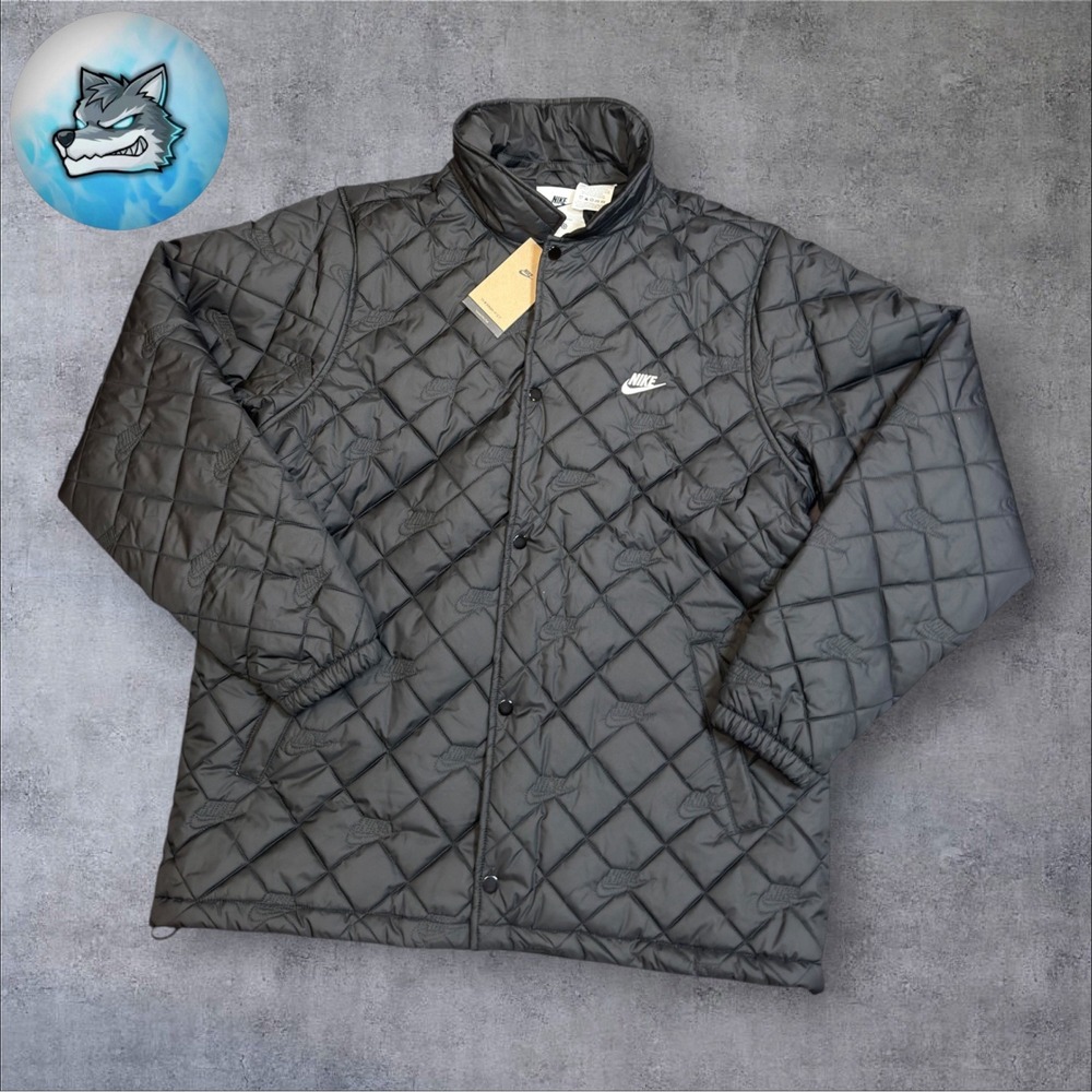 Nike Club Coaches Jacket Quilted Therma-FIT Black Men's Large-Tall HV1377-010